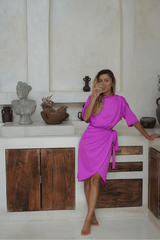 Mona Set with Real Wrap Skirt - Fuschia - Swim Set - Mizyana