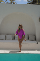 Mona Set with Real Wrap Skirt - Fuschia - Swim Set - Mizyana
