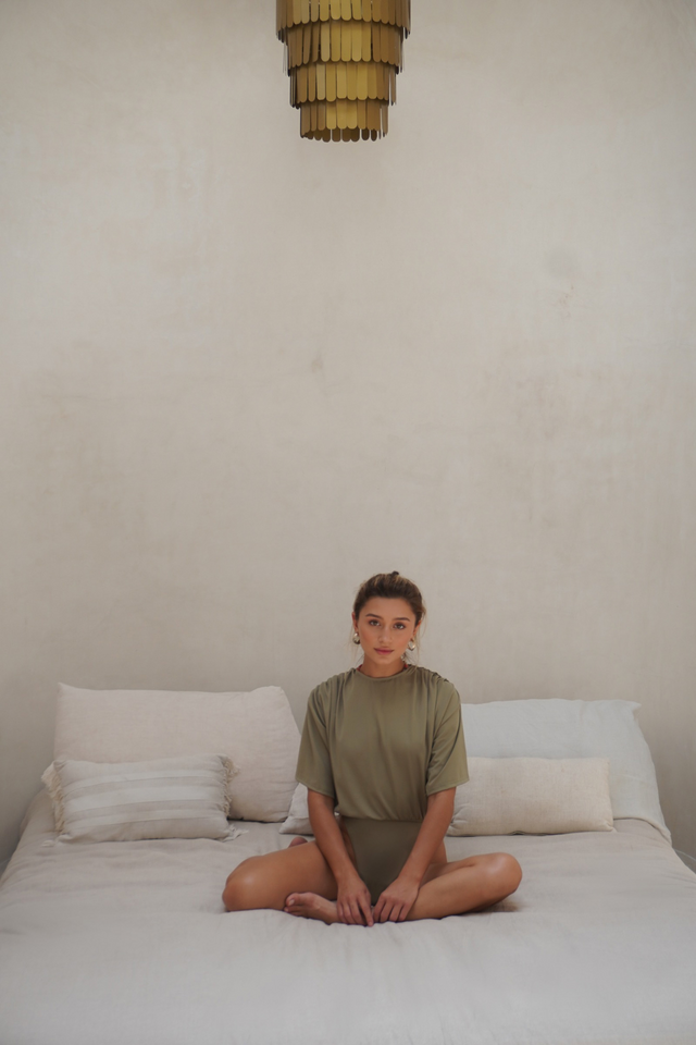 Mona Set with Ana Wrap Skirt - Olive