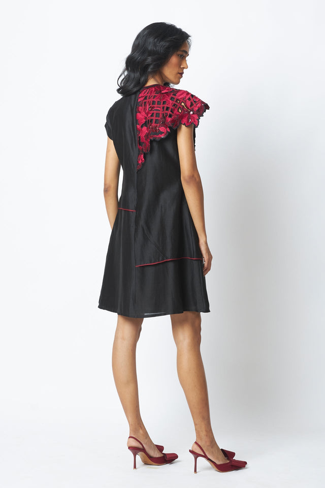 Monica - Shoulder Bib Ladder Dress - Dress - Mizyana