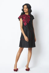 Monica - Shoulder Bib Ladder Dress - Dress - Mizyana