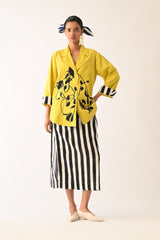Mono Citrus Psyflora Appliqu√© Skirt Set - Two-Piece Set - Mizyana