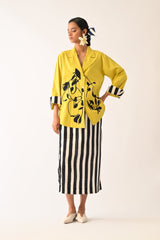 Mono Citrus Psyflora Appliqu√© Skirt Set - Two-Piece Set - Mizyana