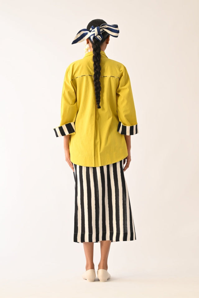 Mono Citrus Psyflora Appliqu√© Skirt Set - Two-Piece Set - Mizyana