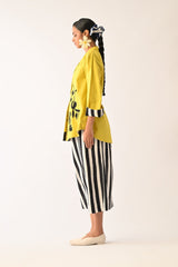 Mono Citrus Psyflora Appliqu√© Skirt Set - Two-Piece Set - Mizyana