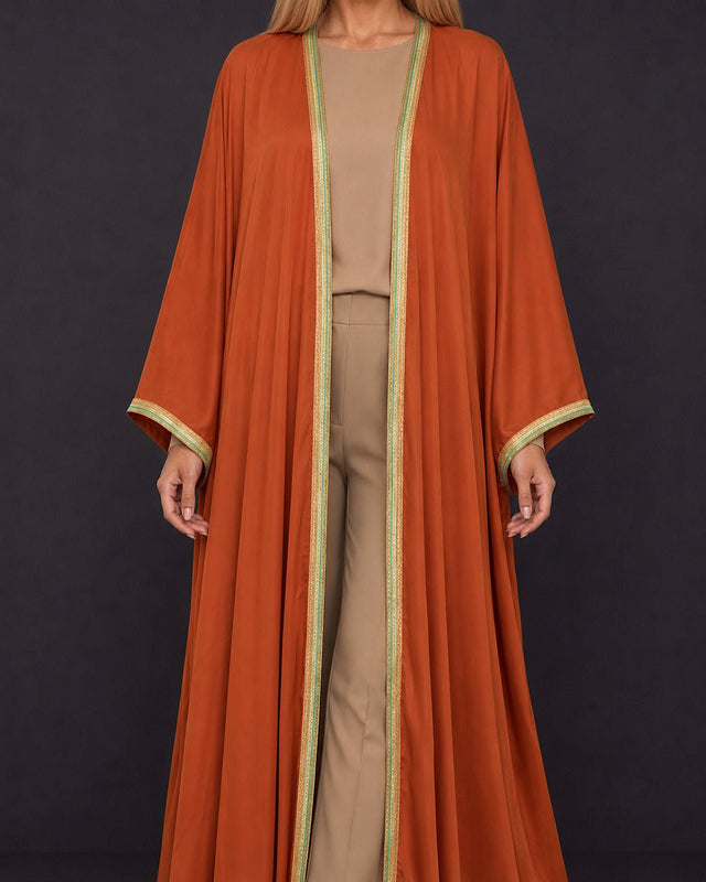 Moroccan Braid Open Abaya - Abaya - Mizyana