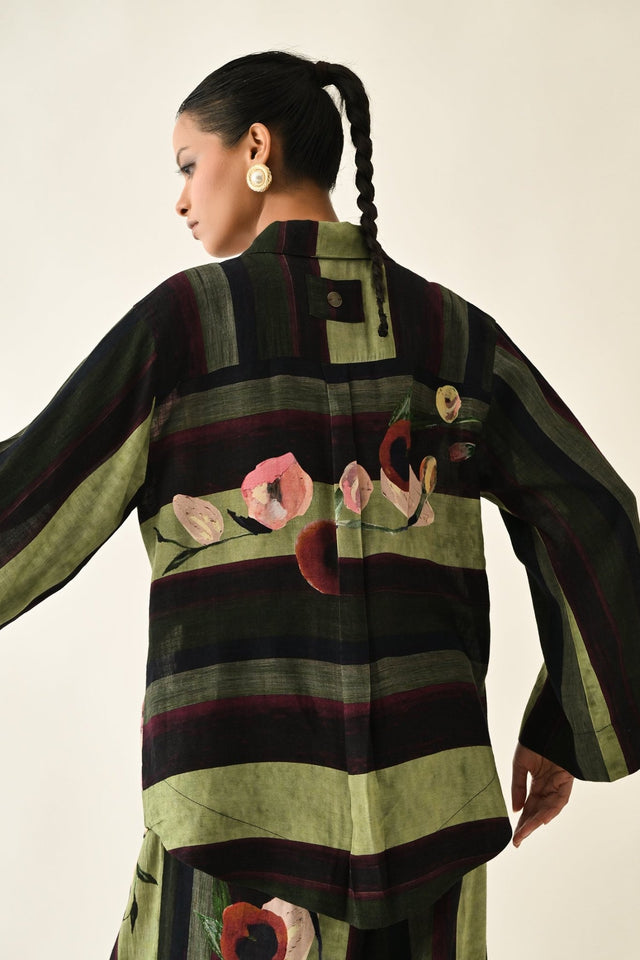 MOSs Stripes Jacket Set - Two-Piece Set - Mizyana