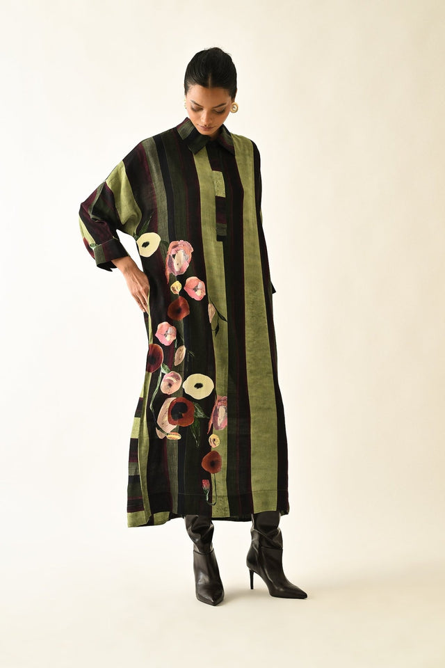 Moss Stripes MH Dress - Dress - Mizyana