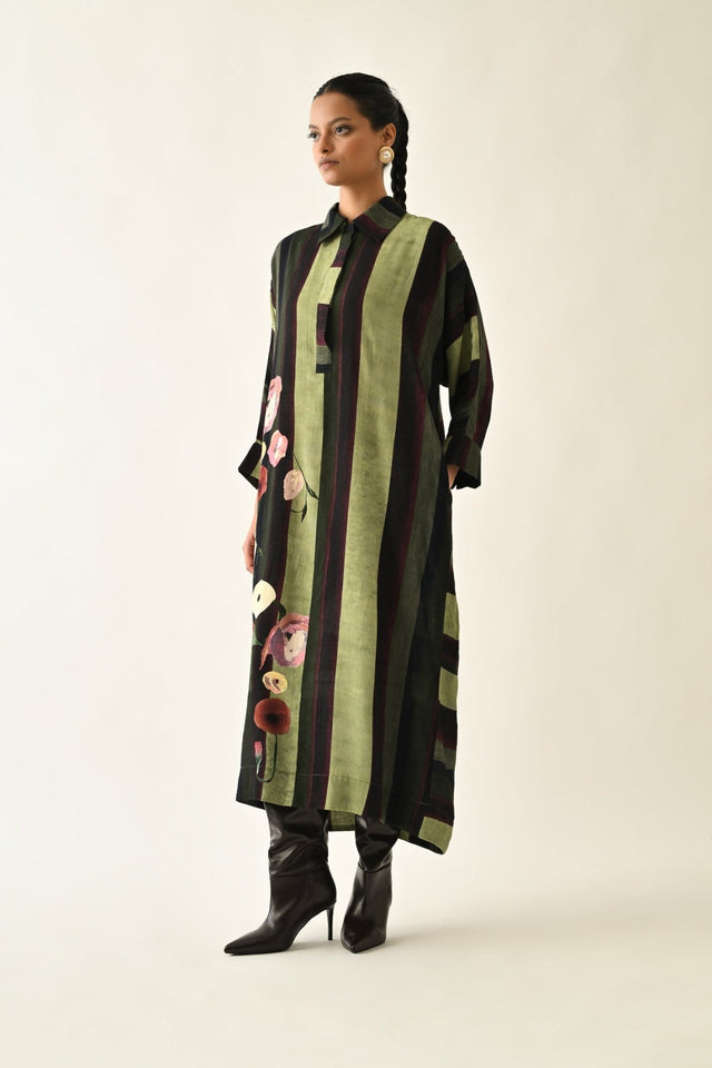 Moss Stripes MH Dress - Dress - Mizyana