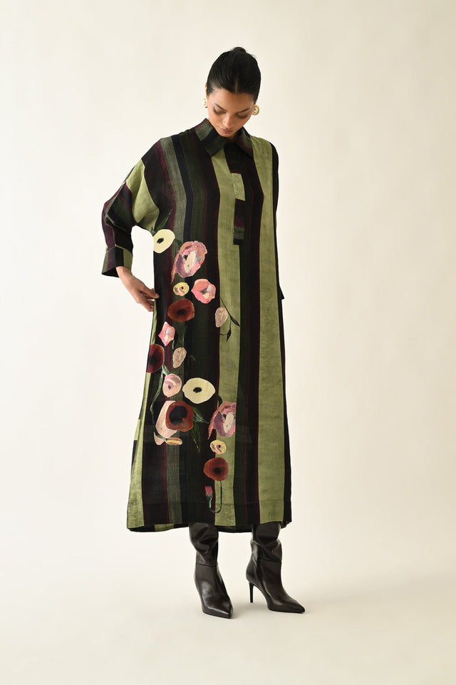 Moss Stripes MH Dress - Dress - Mizyana