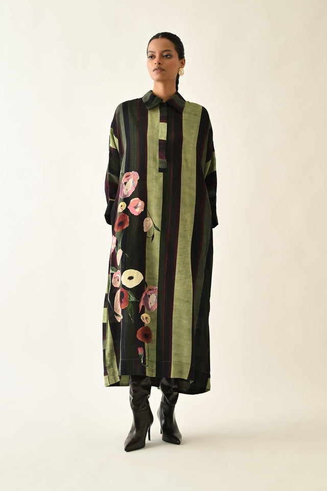 Moss Stripes MH Dress - Dress - Mizyana