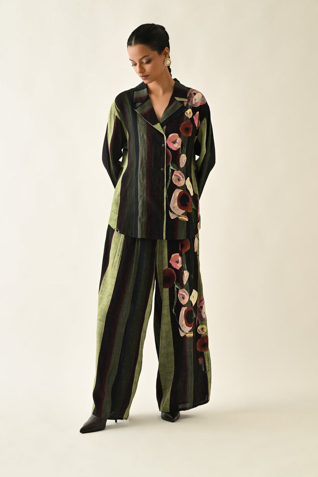 Moss Stripes PP Pant - Trousers - Mizyana