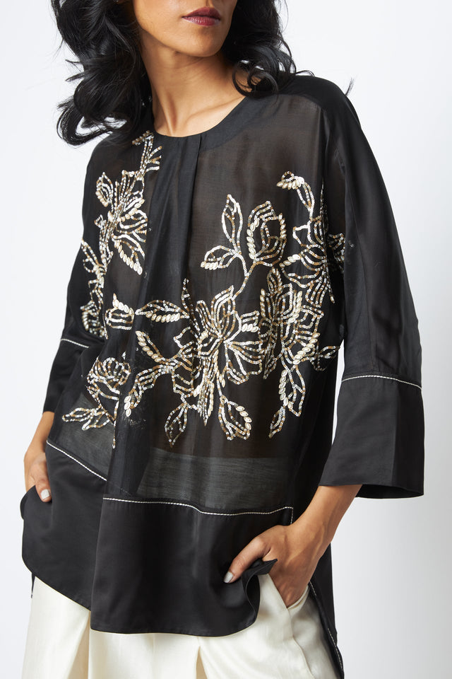 Munmun - Starlit Sheer Top + Pants - Two-Piece Set - Mizyana