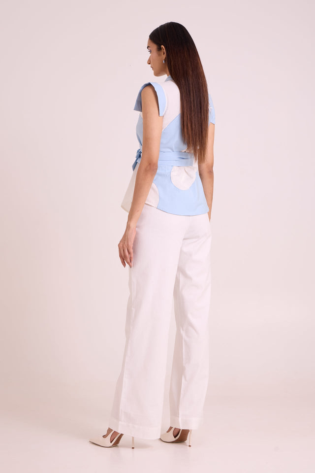 Murray - Applique Wrap Top + Pant Set - Two-Piece Set - Mizyana