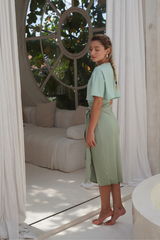 Naya swim set with Elina 2.0 skirt - Lichen / Sage Shinny (Final Sale)