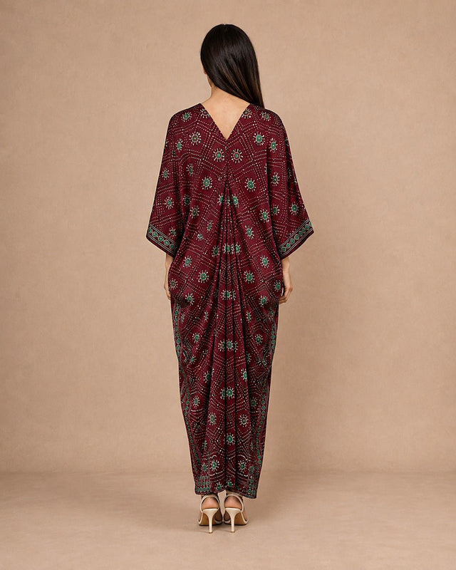 Naqsh Printed Drape Kaftan - Kaftan - Mizyana