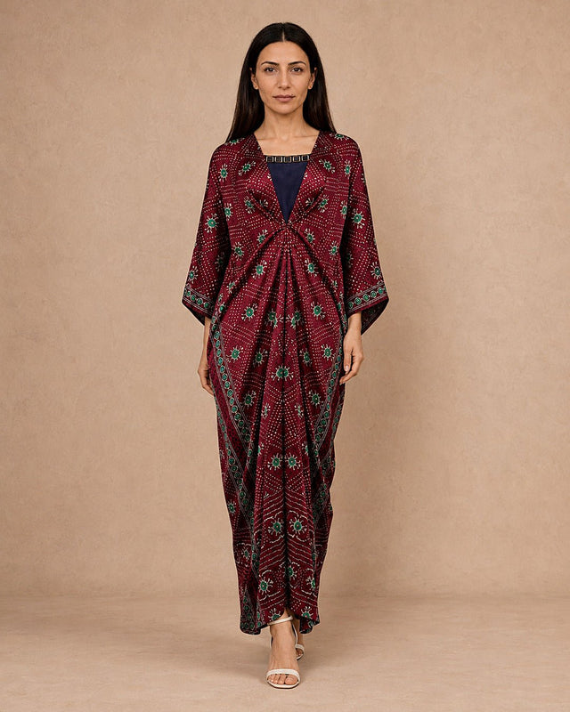 Naqsh Printed Drape Kaftan - Kaftan - Mizyana
