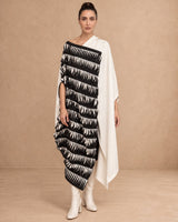 Natel Ivory Wave Panel Linen Vest - Vest - Mizyana