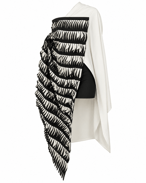 Natel Ivory Wave Panel Linen Vest - Vest - Mizyana