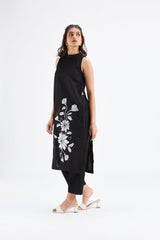 Nava Black kurta set - Two-Piece Set - Mizyana