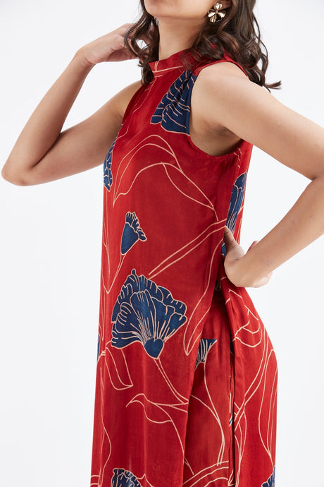 Nava Red kurta set - Two-Piece Set - Mizyana