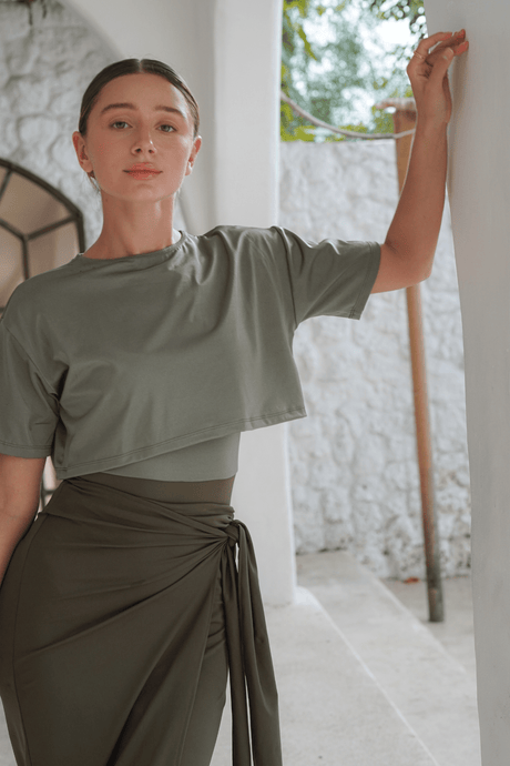 Naya swim set with Elina 2.0 skirt - Khaky / Military Green - Swim Set - Mizyana
