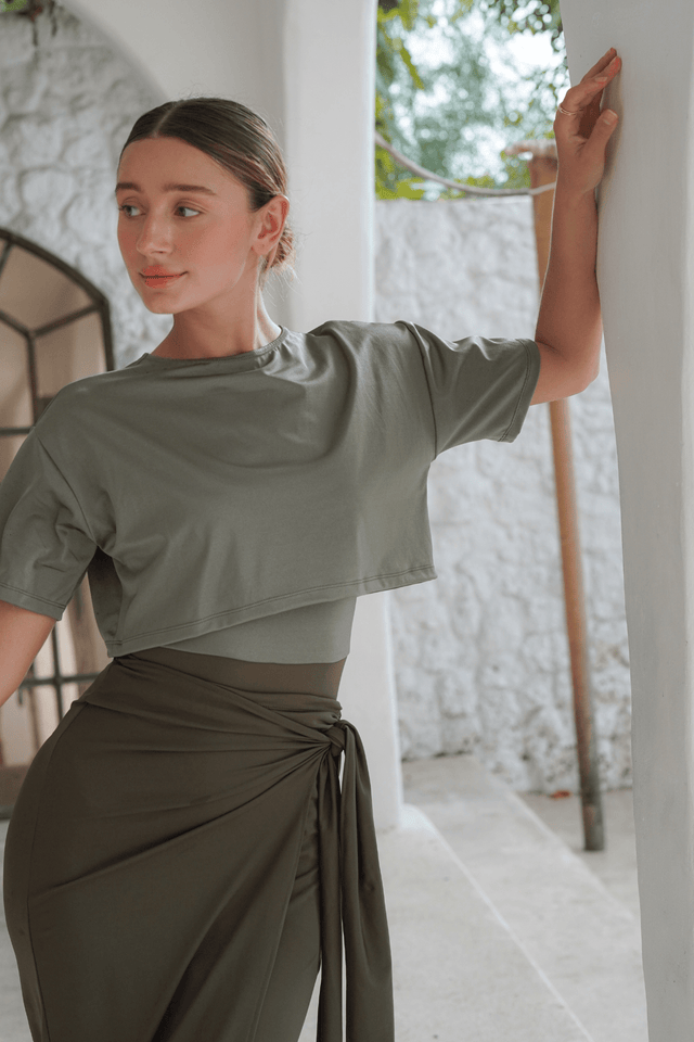 Naya swim set with Elina 2.0 skirt - Khaky / Military Green - Swim Set - Mizyana