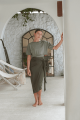 Naya swim set with Elina 2.0 skirt - Khaky / Military Green - Swim Set - Mizyana