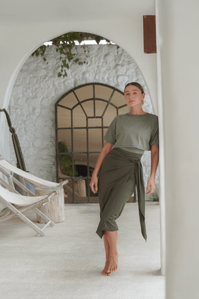 Naya swim set with Elina 2.0 skirt - Khaky / Military Green - Swim Set - Mizyana
