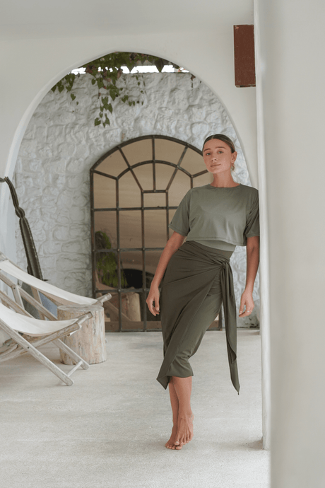 Naya swim set with Elina 2.0 skirt - Khaky / Military Green - Swim Set - Mizyana