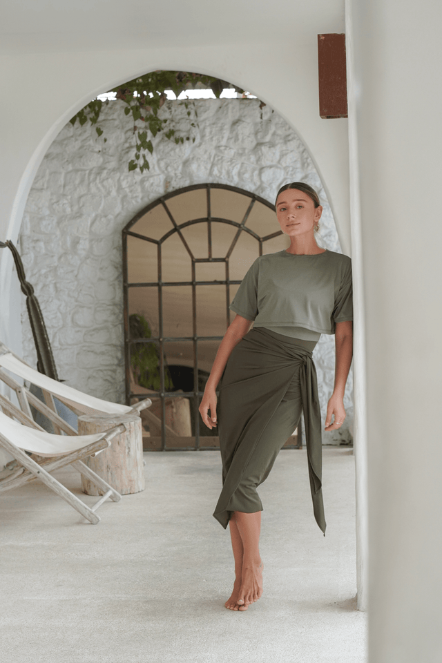 Naya swim set with Elina 2.0 skirt - Khaky / Military Green - Swim Set - Mizyana