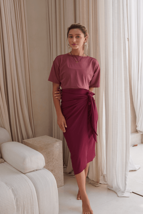 Naya swim set with Elina 2.0 skirt - Wild Ginger / Wine - Swim Set - Mizyana