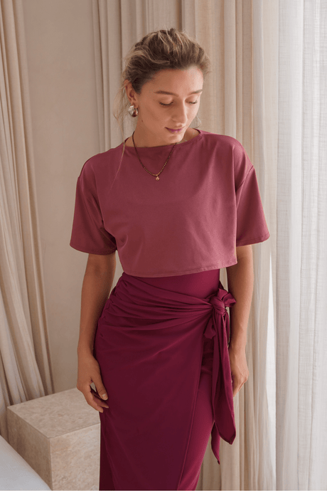 Naya swim set with Elina 2.0 skirt - Wild Ginger / Wine - Swim Set - Mizyana