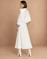 Neli Ivory Lattice Hem Linen Skirt - Skirt - Mizyana