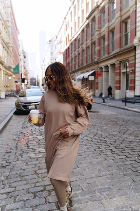 Nina Sweater dress - Beige - Dress - Mizyana