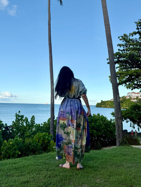 Nirvana Dress in Coastal Serenade Print - Dress - Mizyana