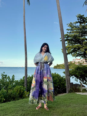 Nirvana Dress in Coastal Serenade Print - Dress - Mizyana