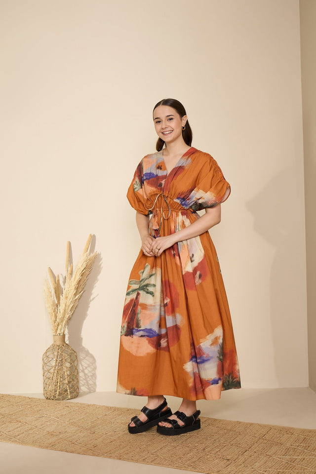 Nirvana Dress in Mystic Lagoon Print - Dress - Mizyana