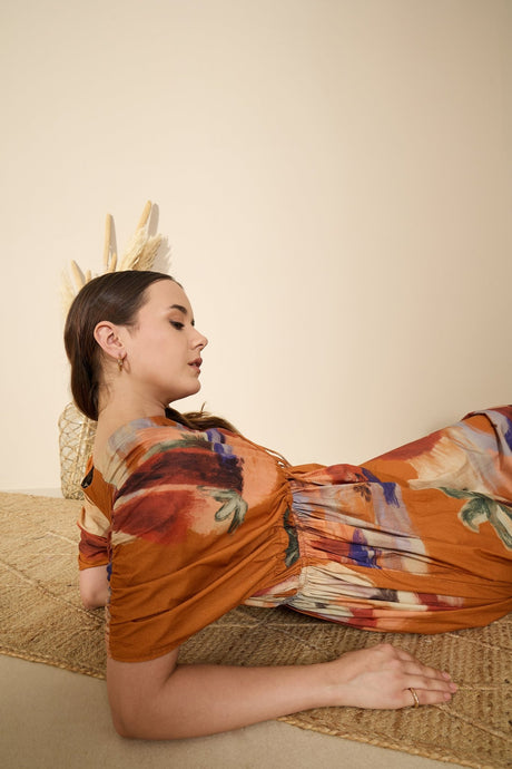 Nirvana Dress in Mystic Lagoon Print - Dress - Mizyana