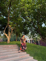 Nirvana Dress in Sol Garden print (Midnight Black) - Dress - Mizyana