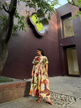 Nirvana Dress in Sol Garden print (Sandstone) - Dress - Mizyana