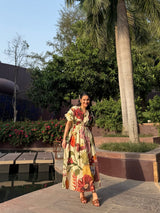 Nirvana Dress in Sol Garden print (Sandstone) - Dress - Mizyana