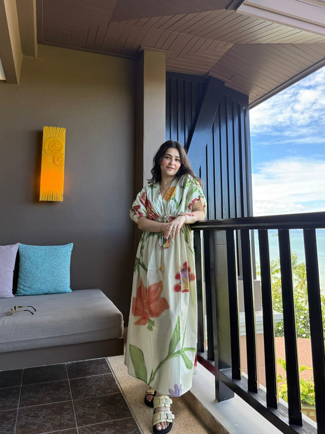 Nirvana Dress in Sorrento Bloom Print (Butter Yellow) - Dress - Mizyana