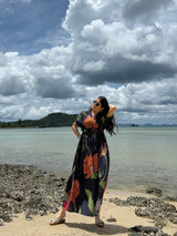 Nirvana Dress in Sorrento Bloom Print (Endless Blue) - Dress - Mizyana