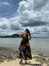 Nirvana Dress in Sorrento Bloom Print (Endless Blue) - Dress - Mizyana