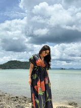 Nirvana Dress in Sorrento Bloom Print (Endless Blue) - Dress - Mizyana