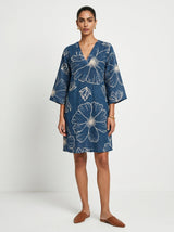 Noa Blue Cotton Dress - Dress - Mizyana