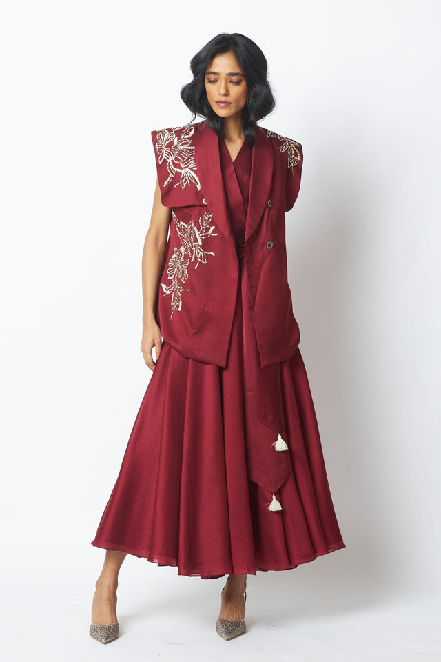 Noah - The Flap-Wrap Jacket & Dress - Two-Piece Set - Mizyana