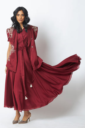 Noah - The Flap-Wrap Jacket & Dress - Two-Piece Set - Mizyana