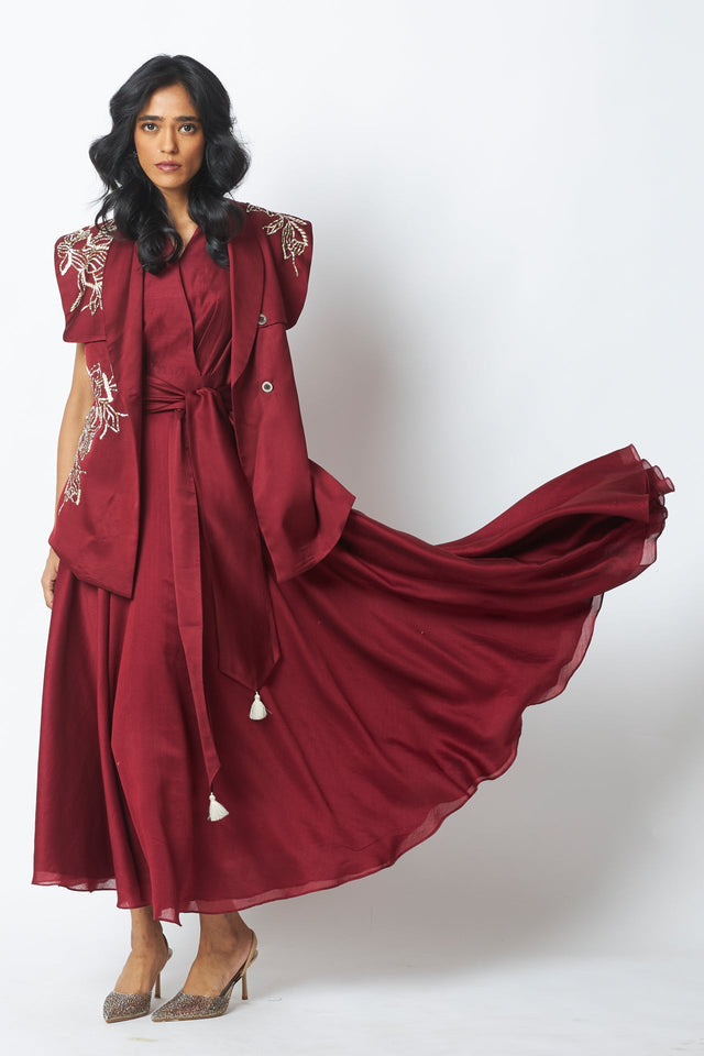 Noah - The Flap-Wrap Jacket & Dress - Two-Piece Set - Mizyana